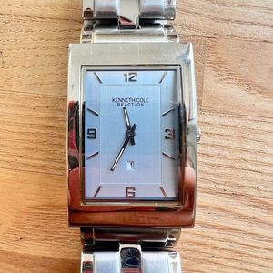 Kenneth Cole Men's KC3568 Glacier Blue Dial Stainless Steel Watch NEW BATTERY